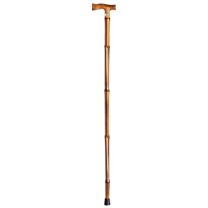 Muletilla de madera de bambú clara con puño de madera soflamado ErgoNatural